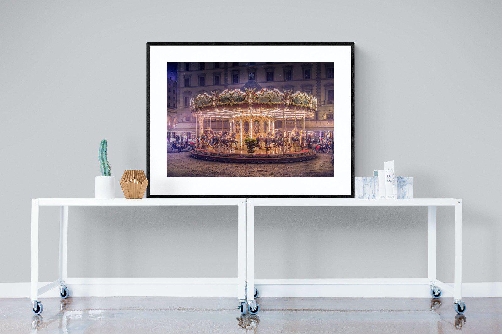 Carousel-Wall_Art-120 x 90cm-Framed Print-Black-Pixalot