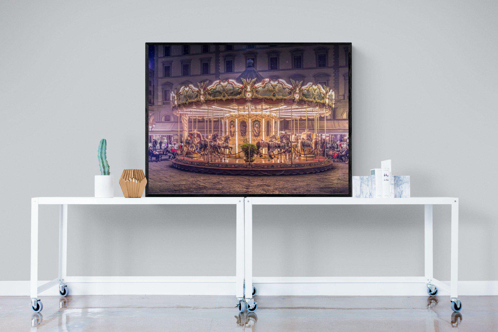 Carousel-Wall_Art-120 x 90cm-Mounted Canvas-Black-Pixalot