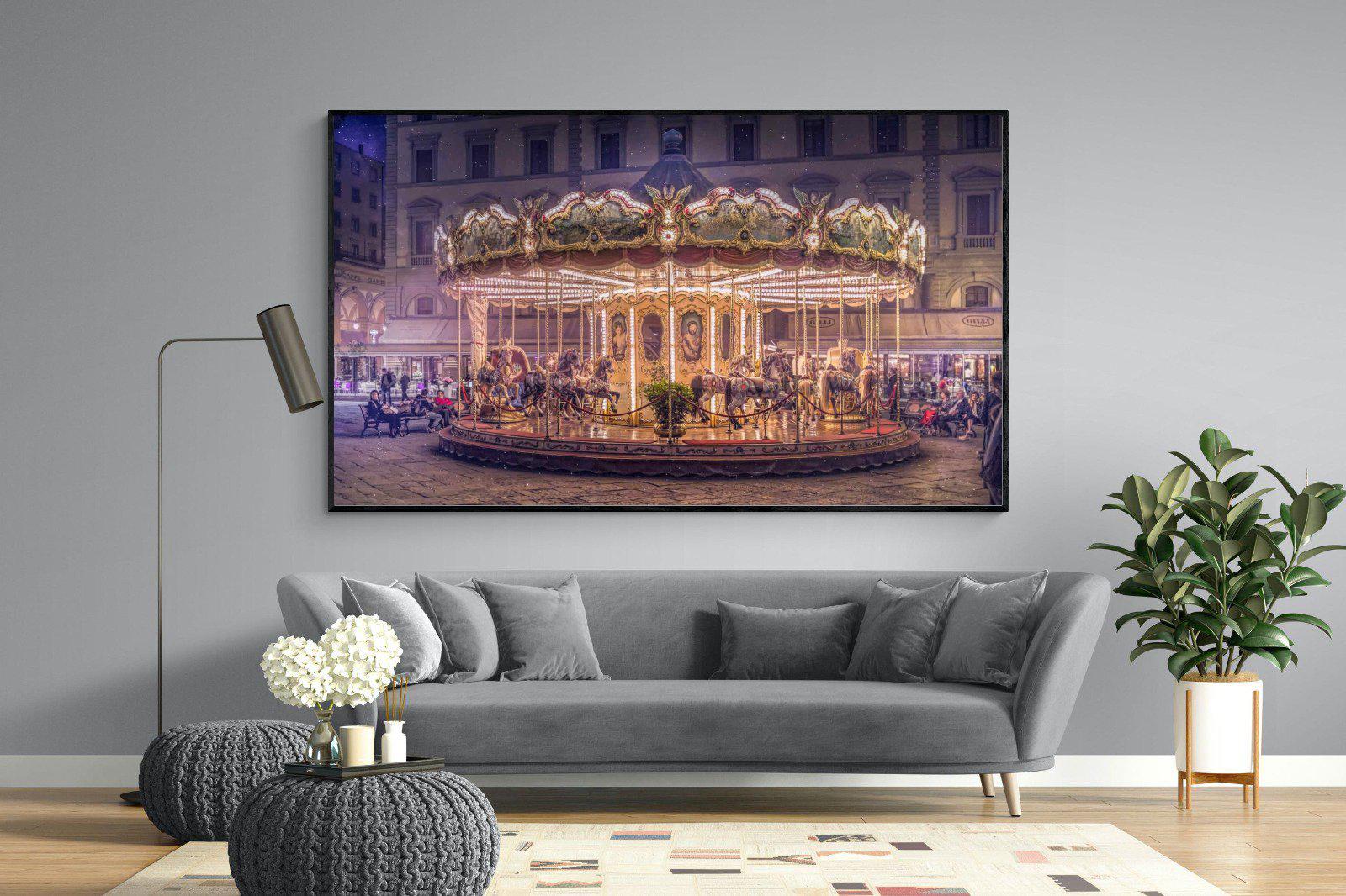 Carousel-Wall_Art-220 x 130cm-Mounted Canvas-Black-Pixalot