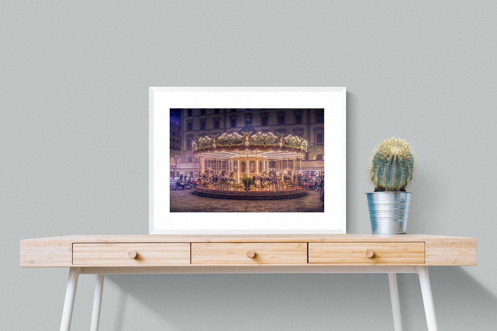 Carousel-Wall_Art-80 x 60cm-Framed Print-White-Pixalot