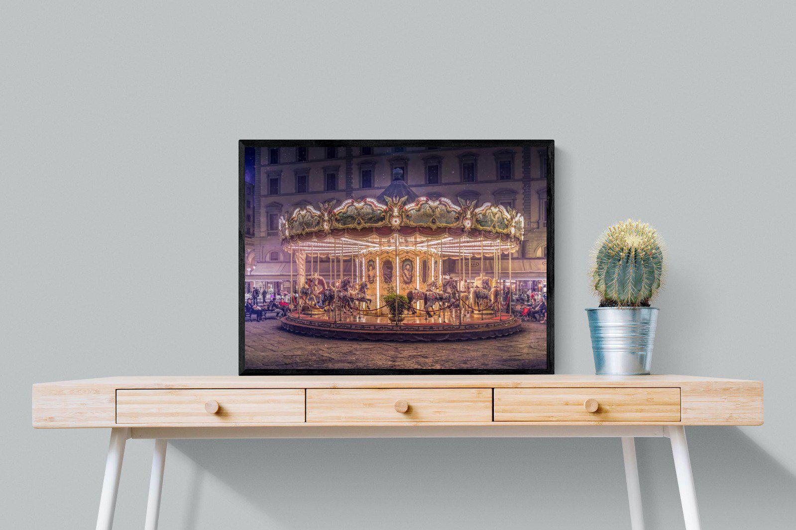 Carousel-Wall_Art-80 x 60cm-Mounted Canvas-Black-Pixalot