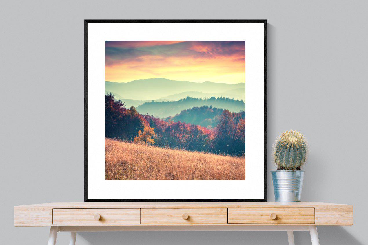 Carpathian Mountains-Wall_Art-100 x 100cm-Framed Print-Black-Pixalot