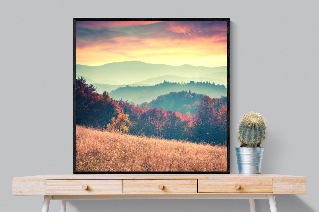 Carpathian Mountains-Wall_Art-100 x 100cm-Mounted Canvas-Black-Pixalot