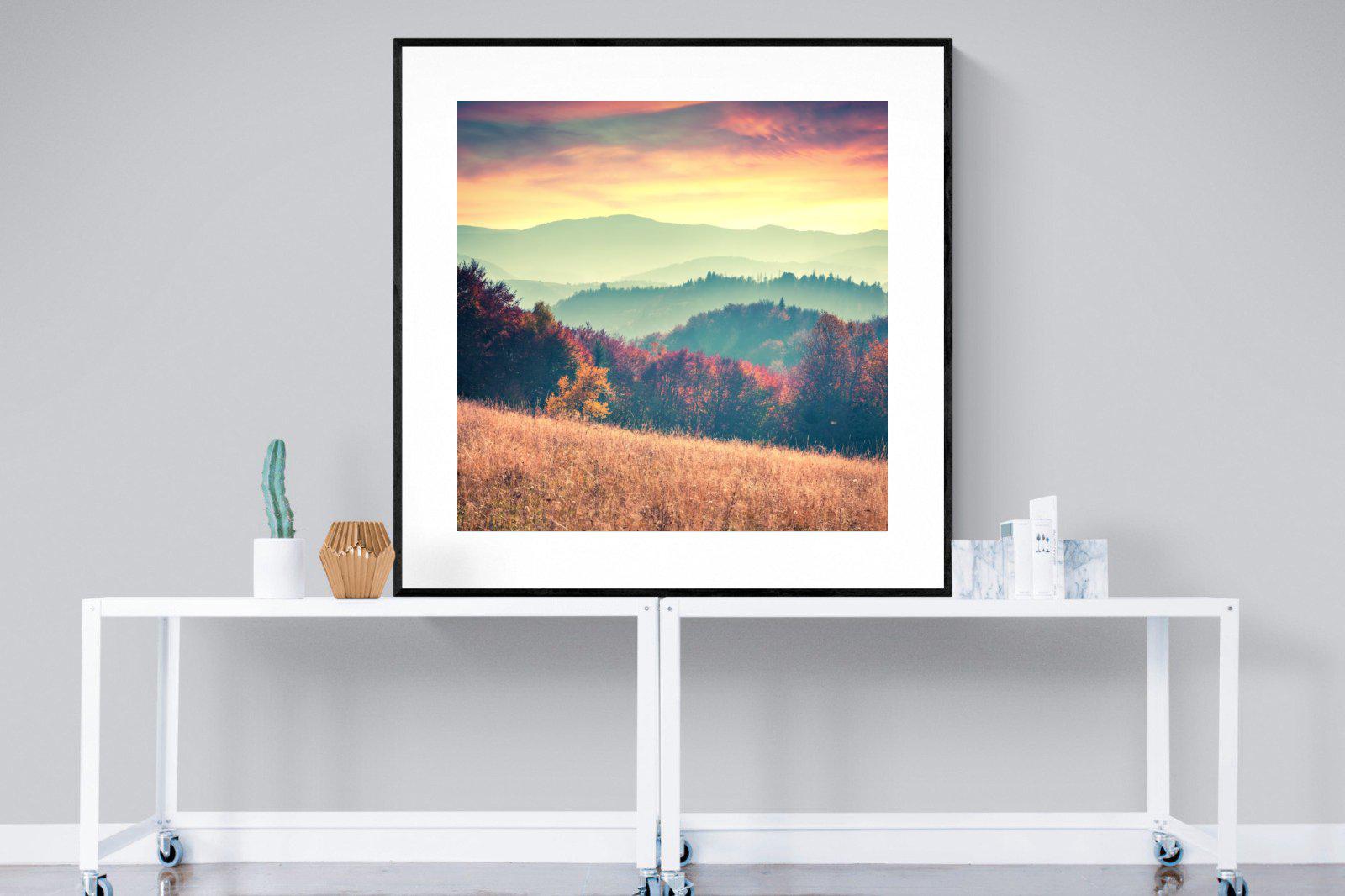 Carpathian Mountains-Wall_Art-120 x 120cm-Framed Print-Black-Pixalot