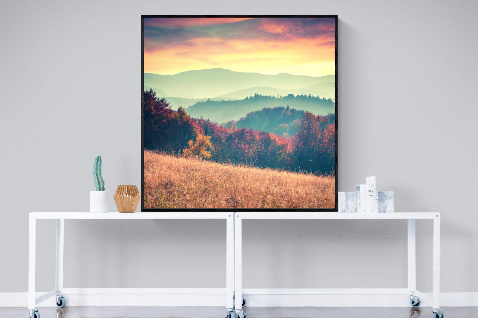 Carpathian Mountains-Wall_Art-120 x 120cm-Mounted Canvas-Black-Pixalot