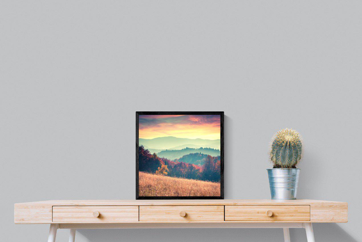 Carpathian Mountains-Wall_Art-50 x 50cm-Mounted Canvas-Black-Pixalot