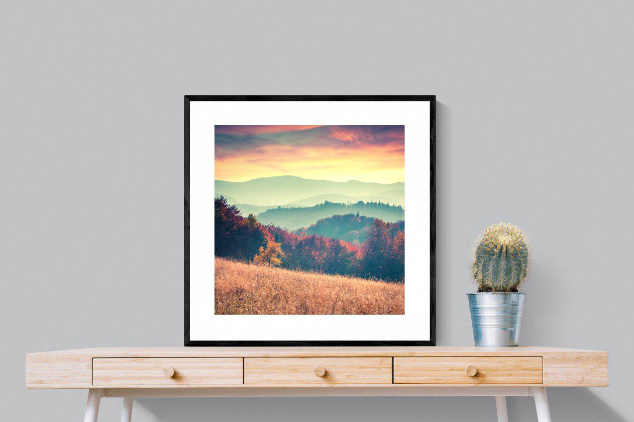 Carpathian Mountains-Wall_Art-80 x 80cm-Framed Print-Black-Pixalot