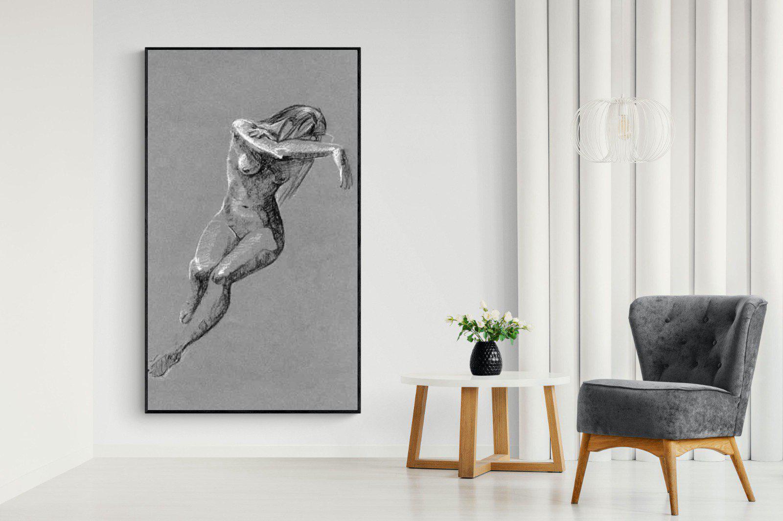 Charcoal Sketch-Wall_Art-130 x 220cm-Mounted Canvas-Black-Pixalot