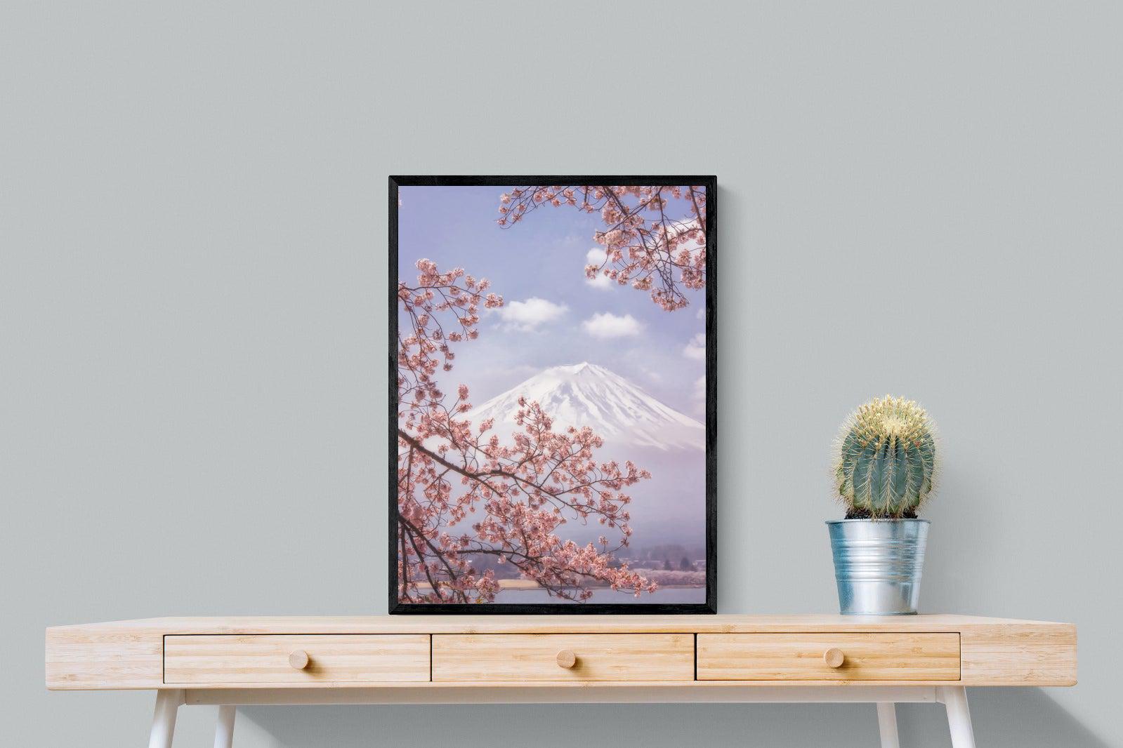 Cherry Blossom-Wall_Art-60 x 80cm-Mounted Canvas-Black-Pixalot