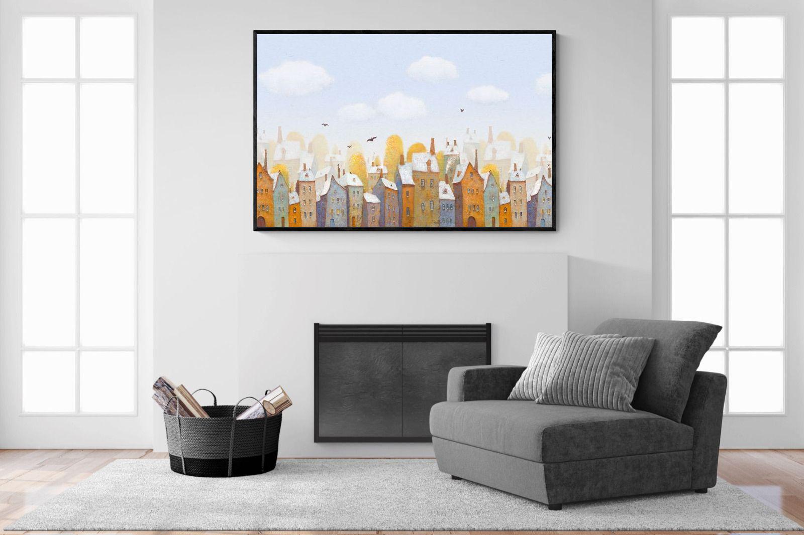 Chimneys-Wall_Art-150 x 100cm-Mounted Canvas-Black-Pixalot