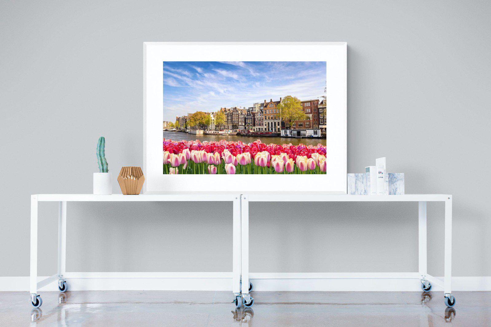 City Tulips-Wall_Art-120 x 90cm-Framed Print-White-Pixalot