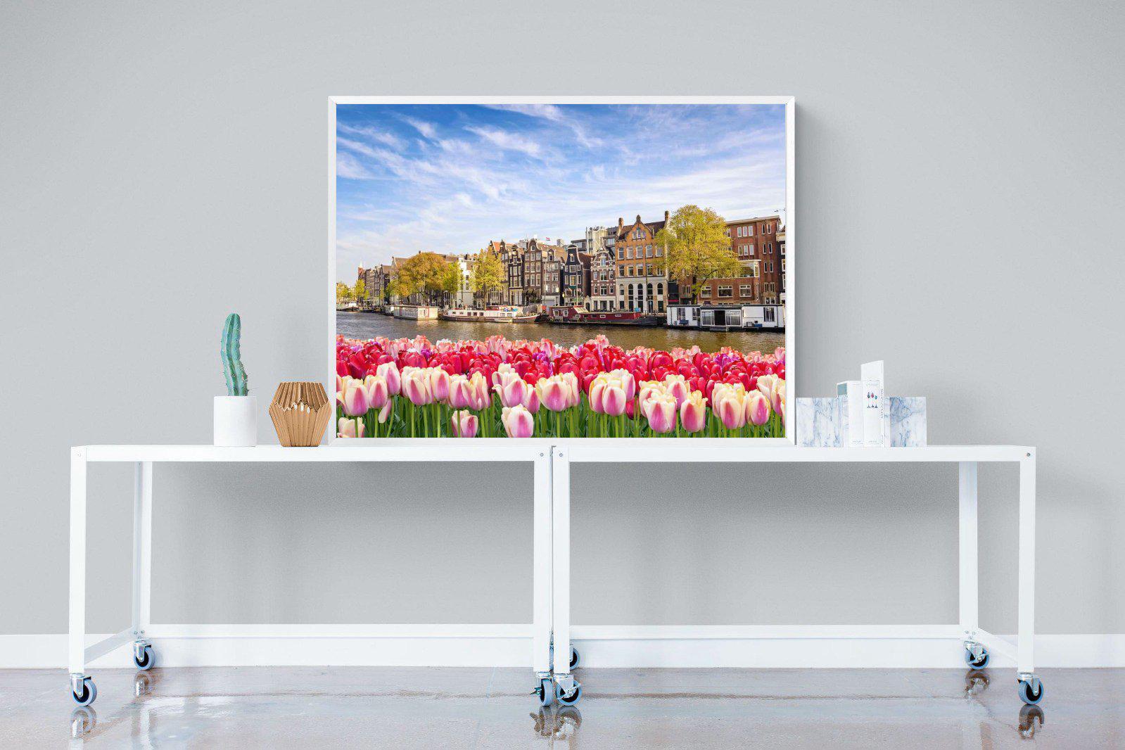 City Tulips-Wall_Art-120 x 90cm-Mounted Canvas-White-Pixalot