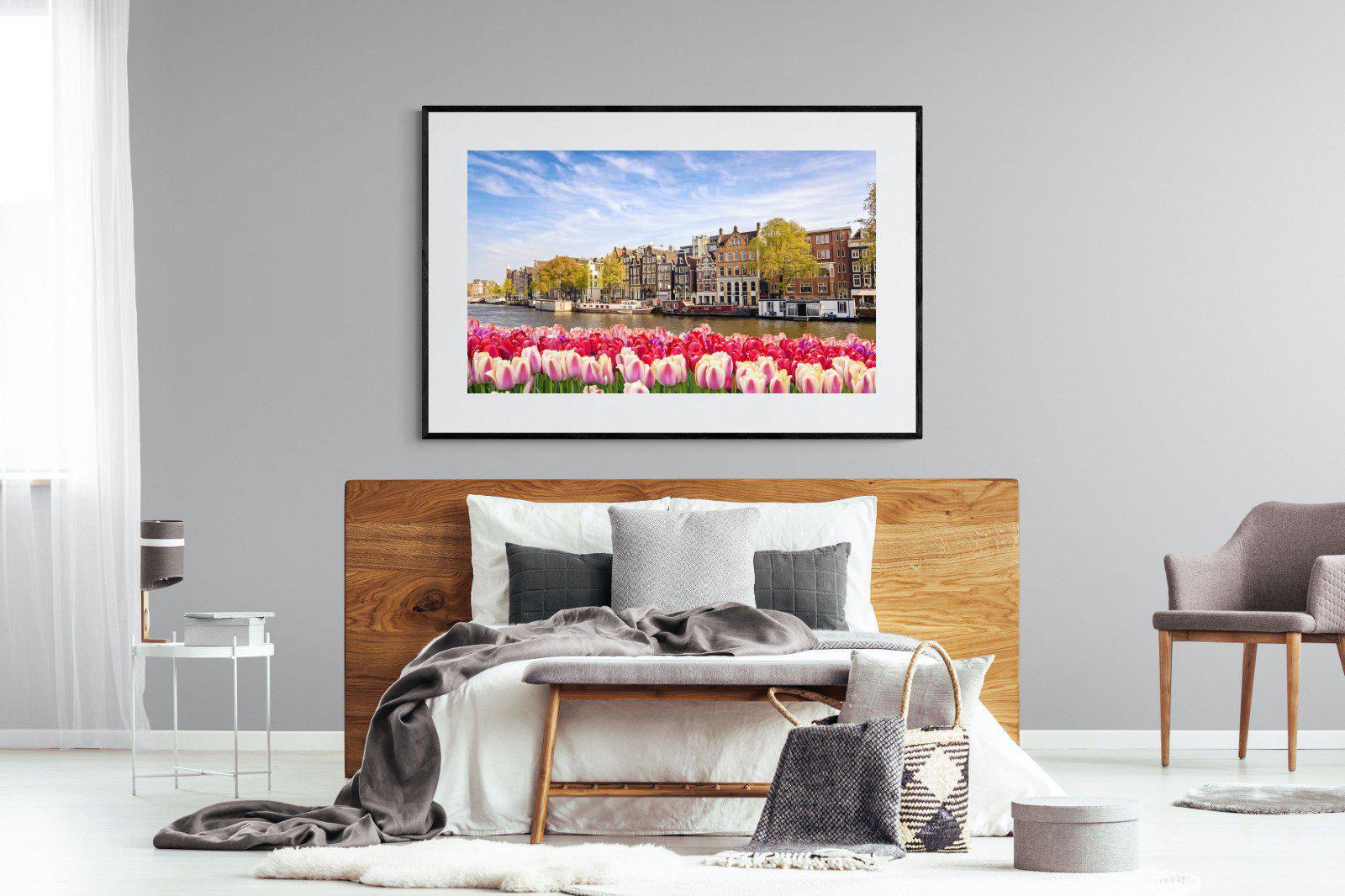 City Tulips-Wall_Art-150 x 100cm-Framed Print-Black-Pixalot
