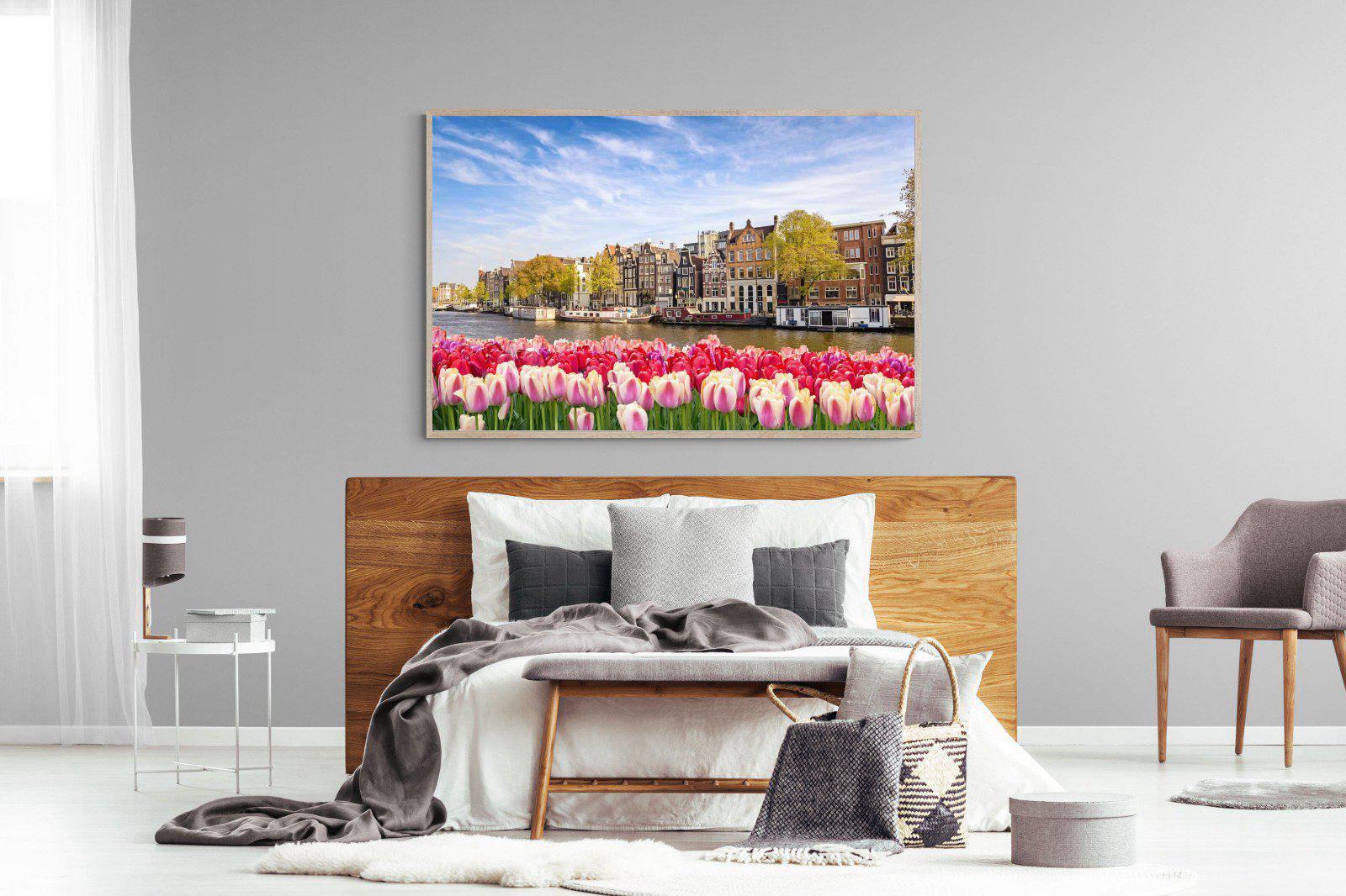 City Tulips-Wall_Art-150 x 100cm-Mounted Canvas-Wood-Pixalot