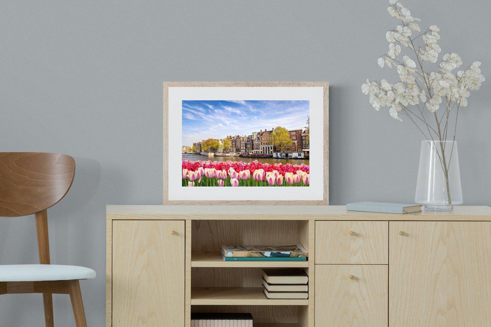 City Tulips-Wall_Art-60 x 45cm-Framed Print-Wood-Pixalot