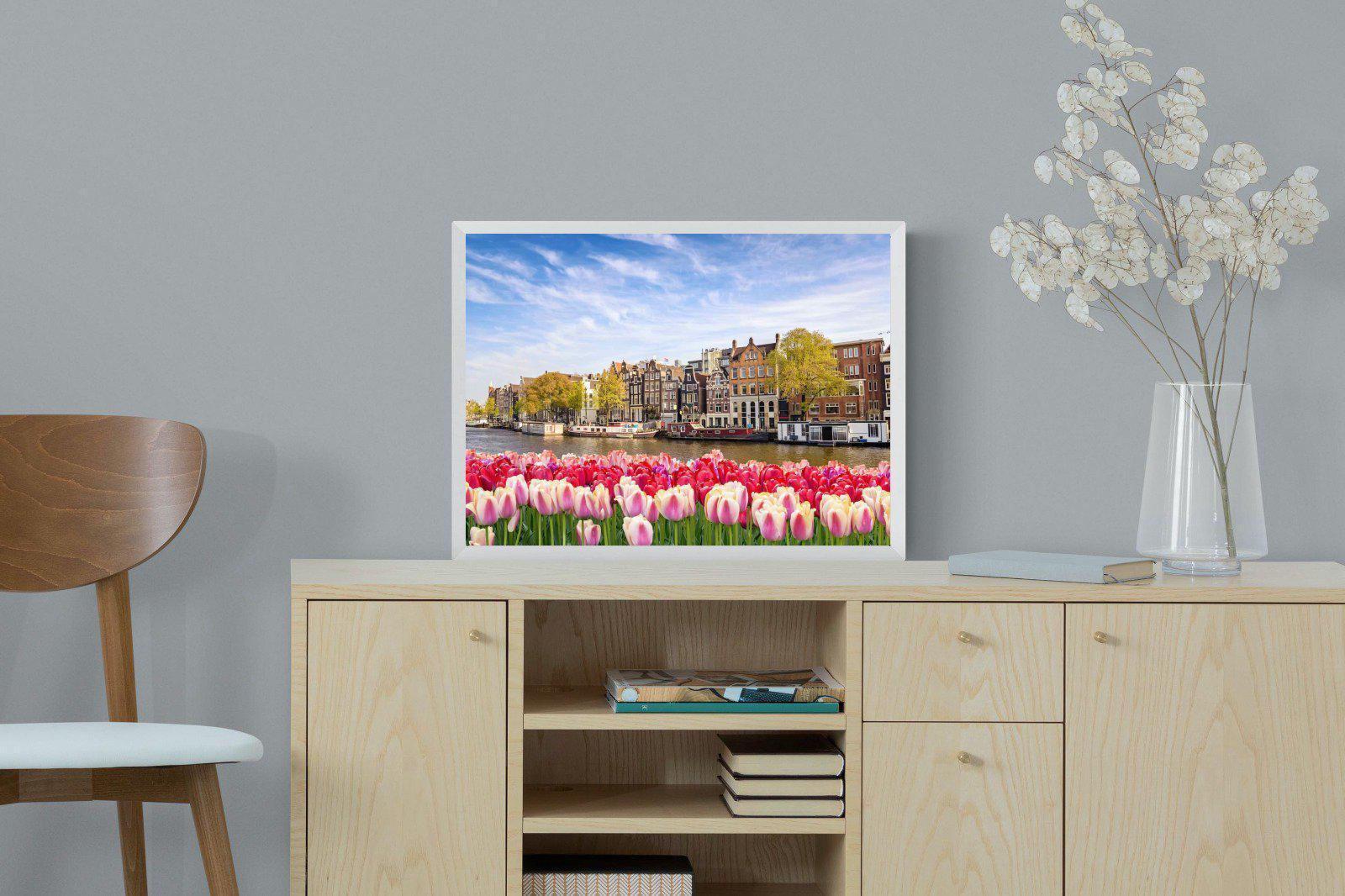 City Tulips-Wall_Art-60 x 45cm-Mounted Canvas-White-Pixalot