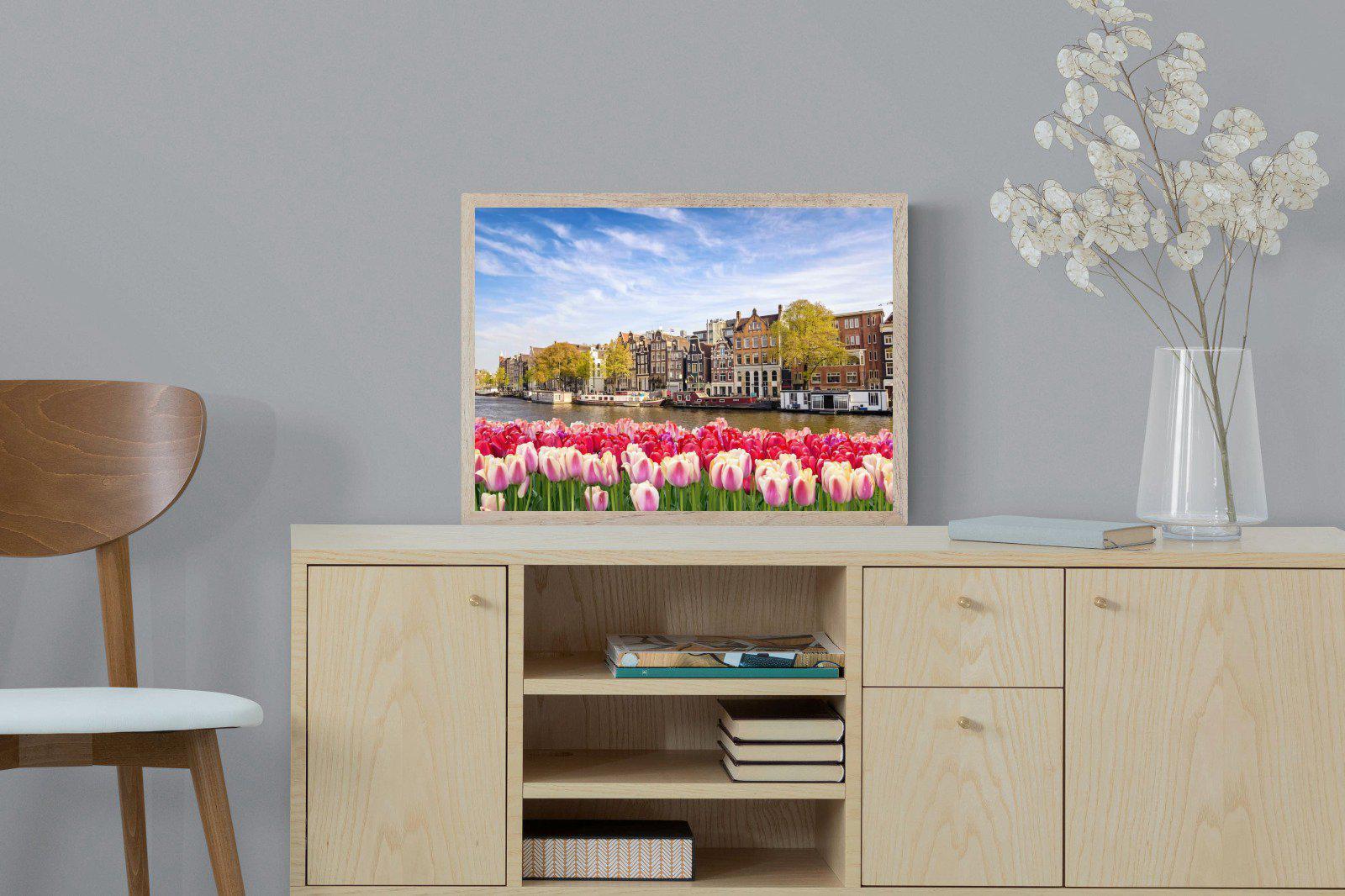 City Tulips-Wall_Art-60 x 45cm-Mounted Canvas-Wood-Pixalot