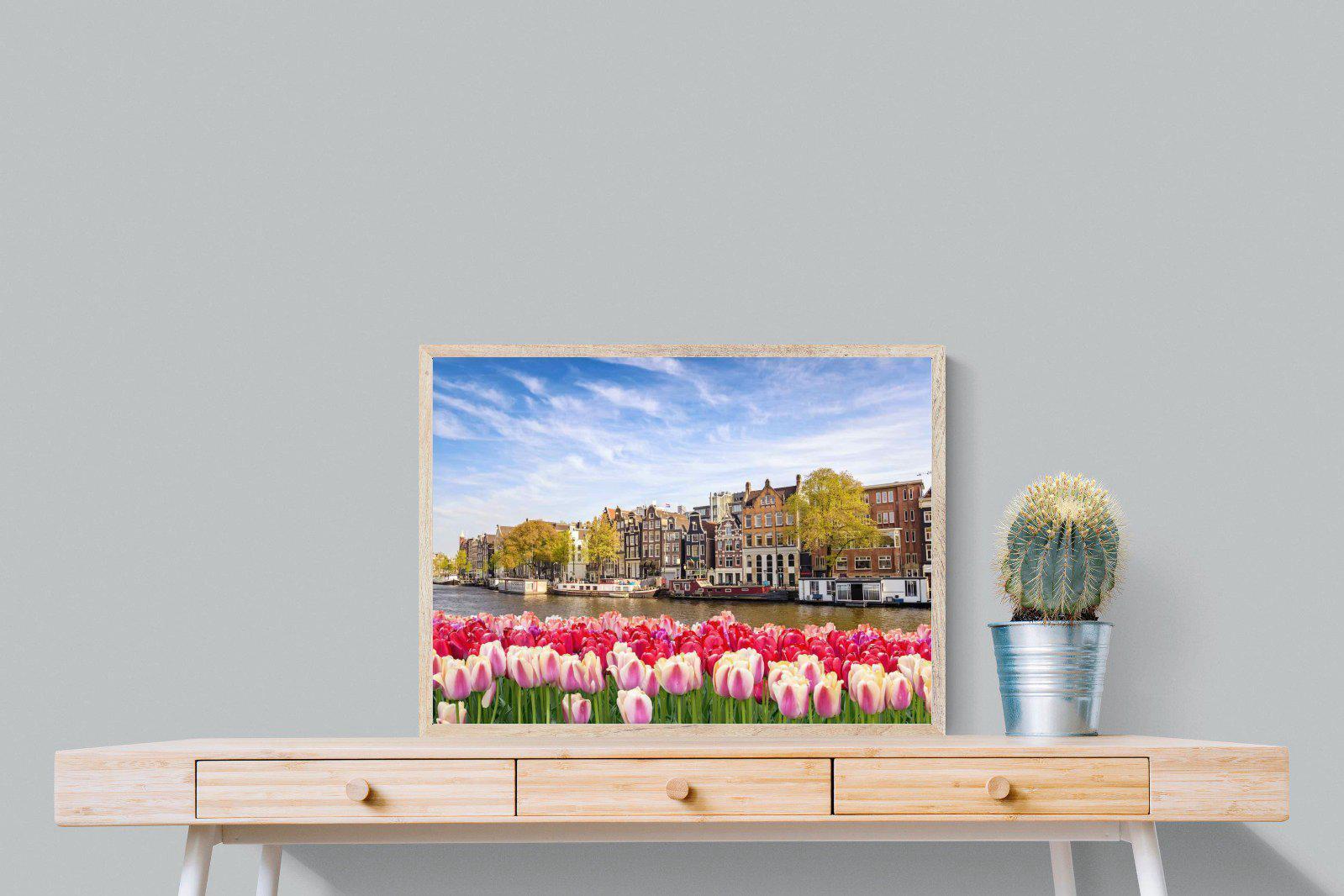 City Tulips-Wall_Art-80 x 60cm-Mounted Canvas-Wood-Pixalot