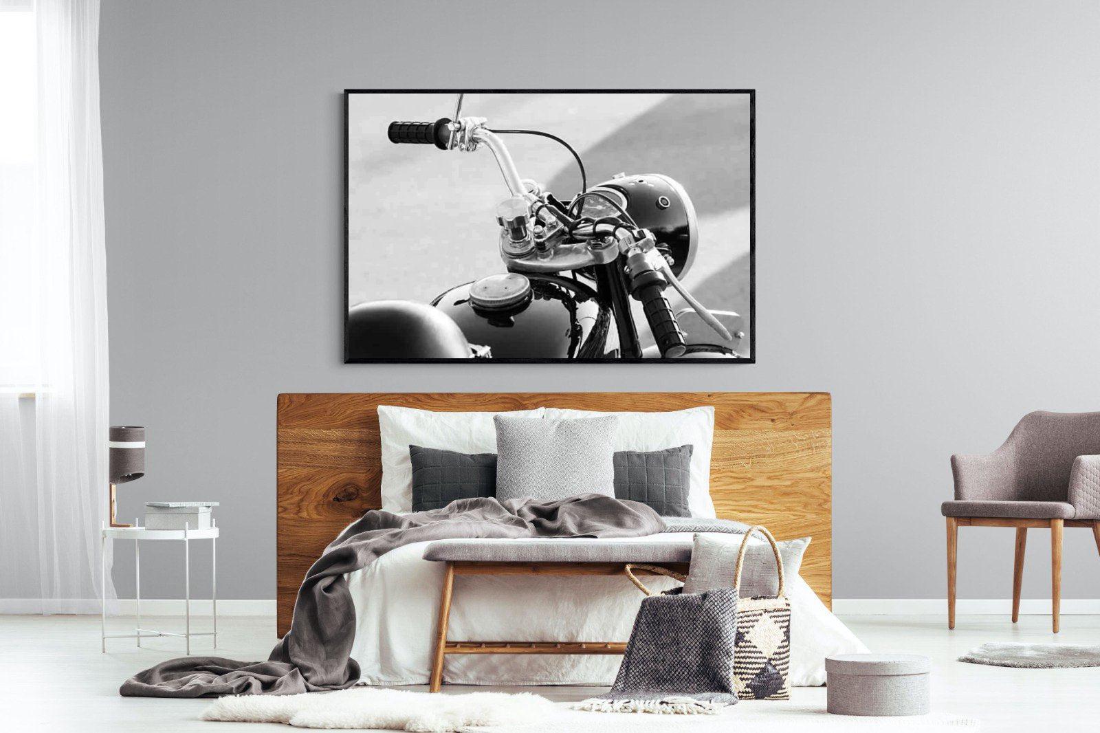 Classic Bike-Wall_Art-150 x 100cm-Mounted Canvas-Black-Pixalot