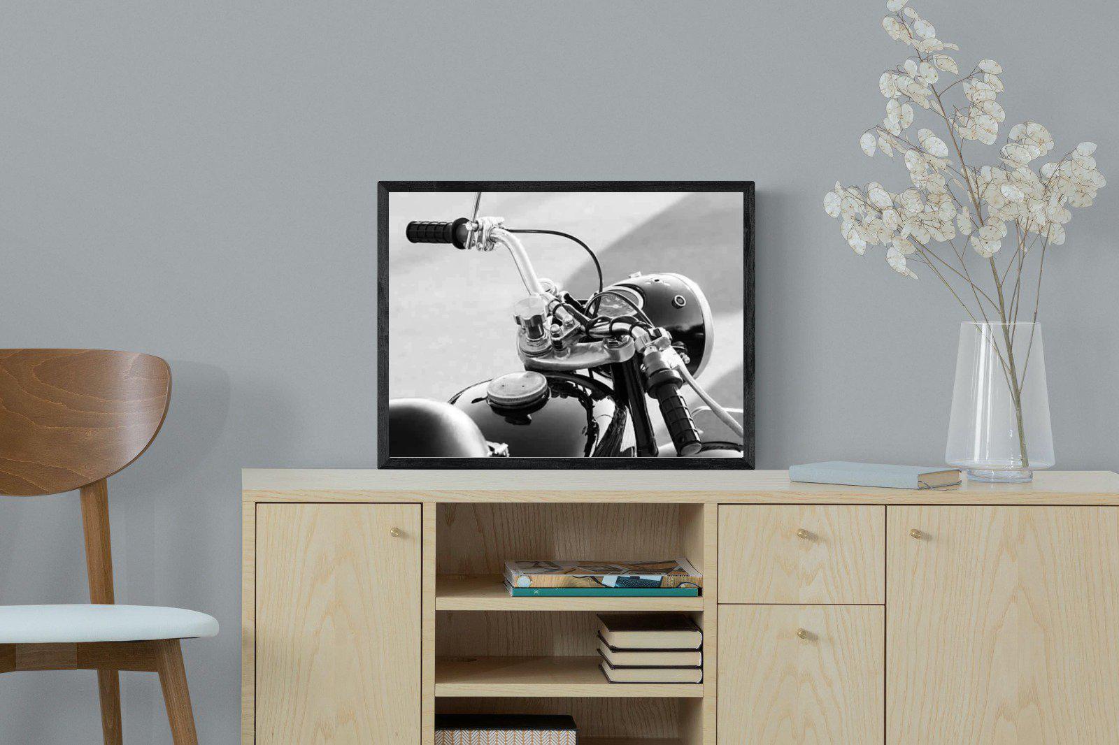 Classic Bike-Wall_Art-60 x 45cm-Mounted Canvas-Black-Pixalot