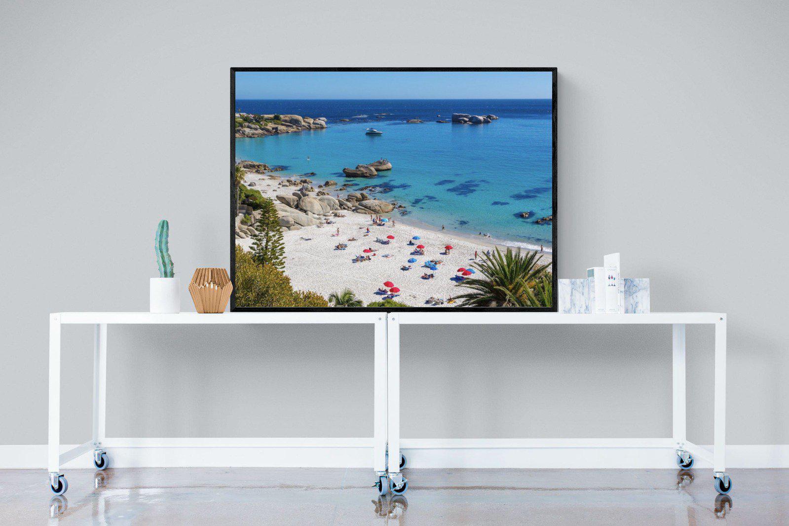 Clifton Beach-Wall_Art-120 x 90cm-Mounted Canvas-Black-Pixalot