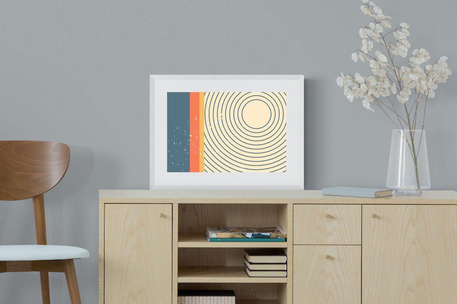 Concentric-Wall_Art-60 x 45cm-Framed Print-White-Pixalot