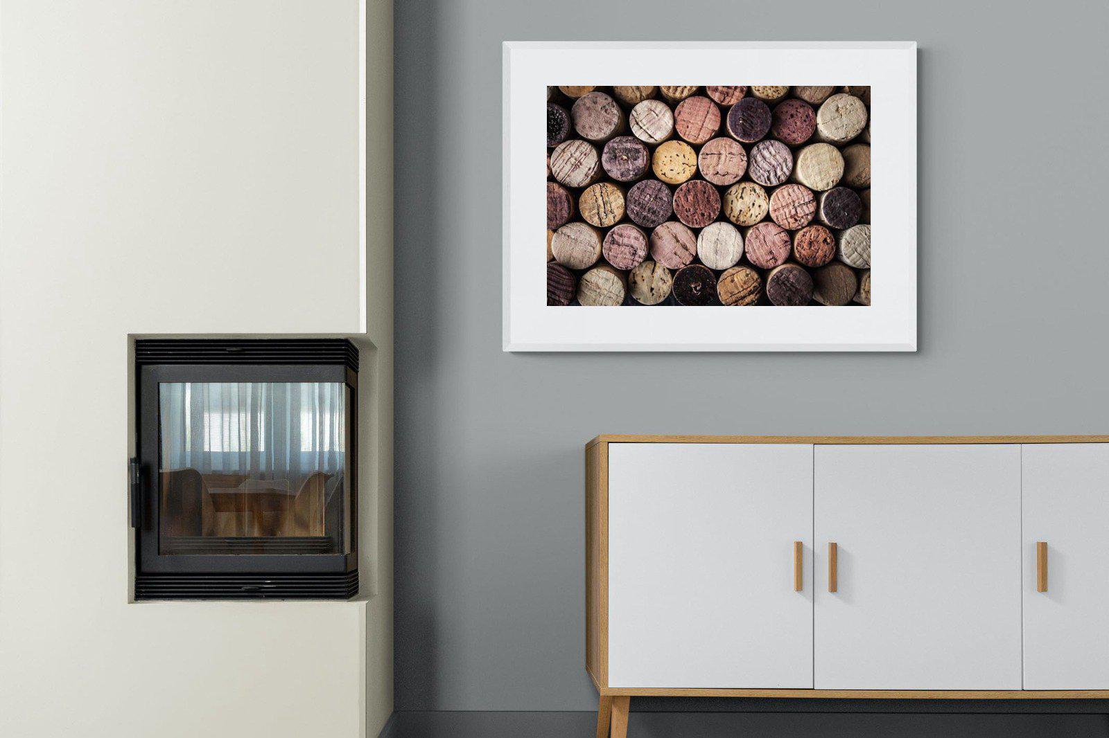Corked-Wall_Art-100 x 75cm-Framed Print-White-Pixalot