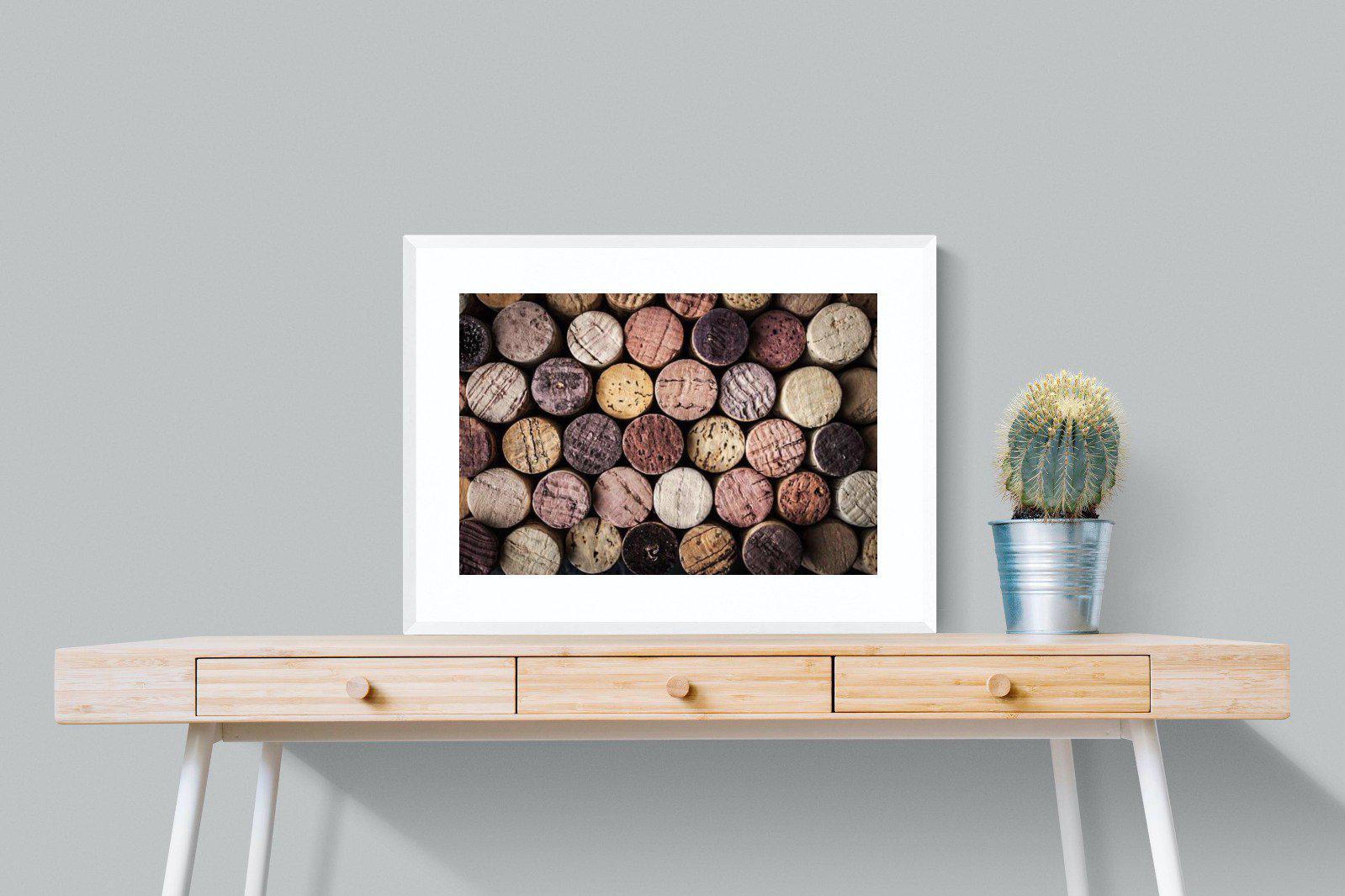 Corked-Wall_Art-80 x 60cm-Framed Print-White-Pixalot
