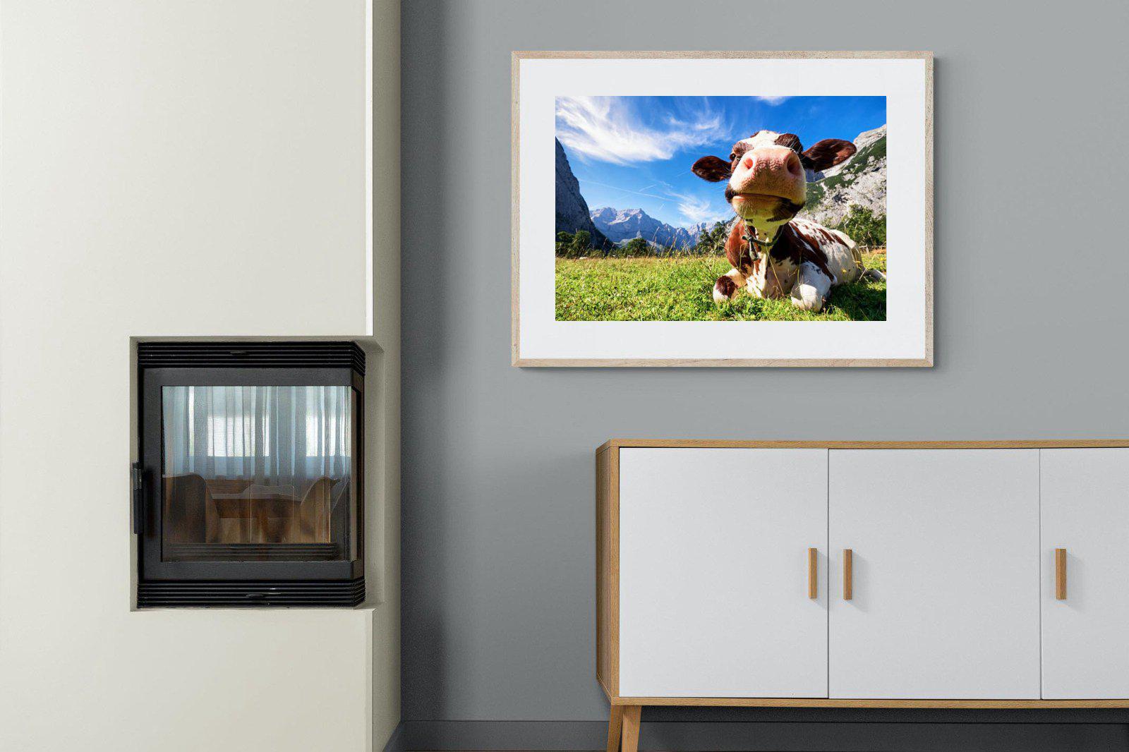 Cow-Wall_Art-100 x 75cm-Framed Print-Wood-Pixalot