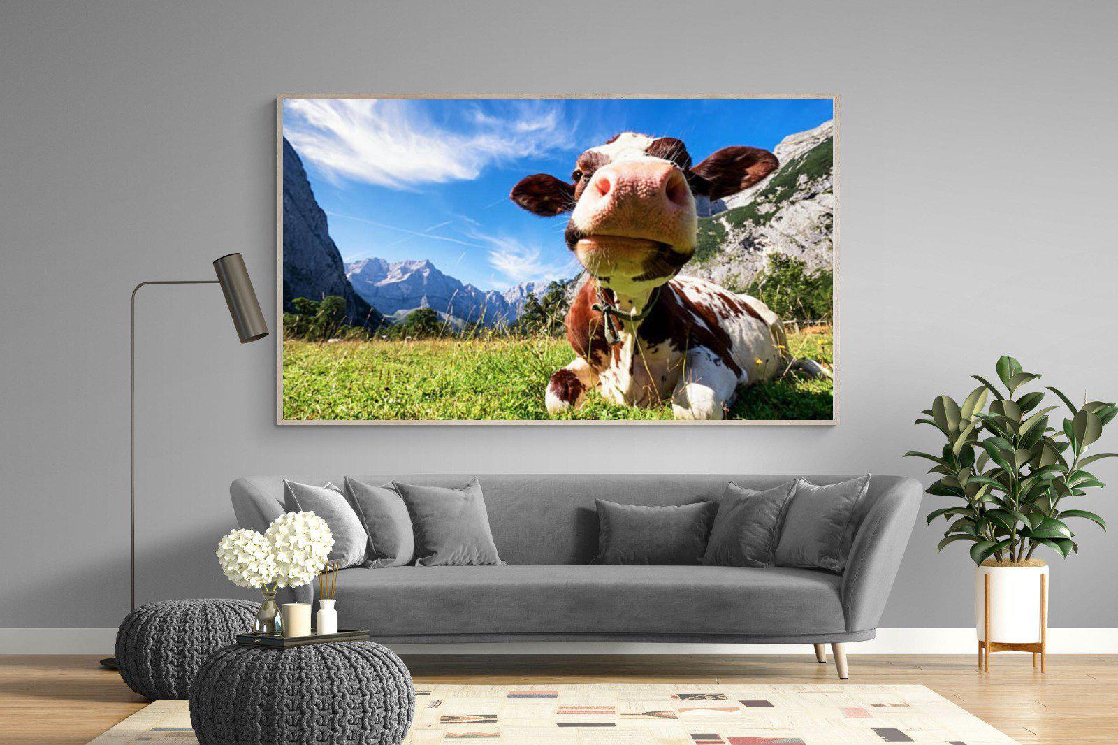 Cow-Wall_Art-220 x 130cm-Mounted Canvas-Wood-Pixalot
