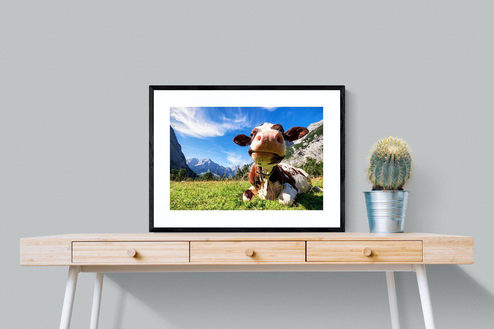 Cow-Wall_Art-80 x 60cm-Framed Print-Black-Pixalot