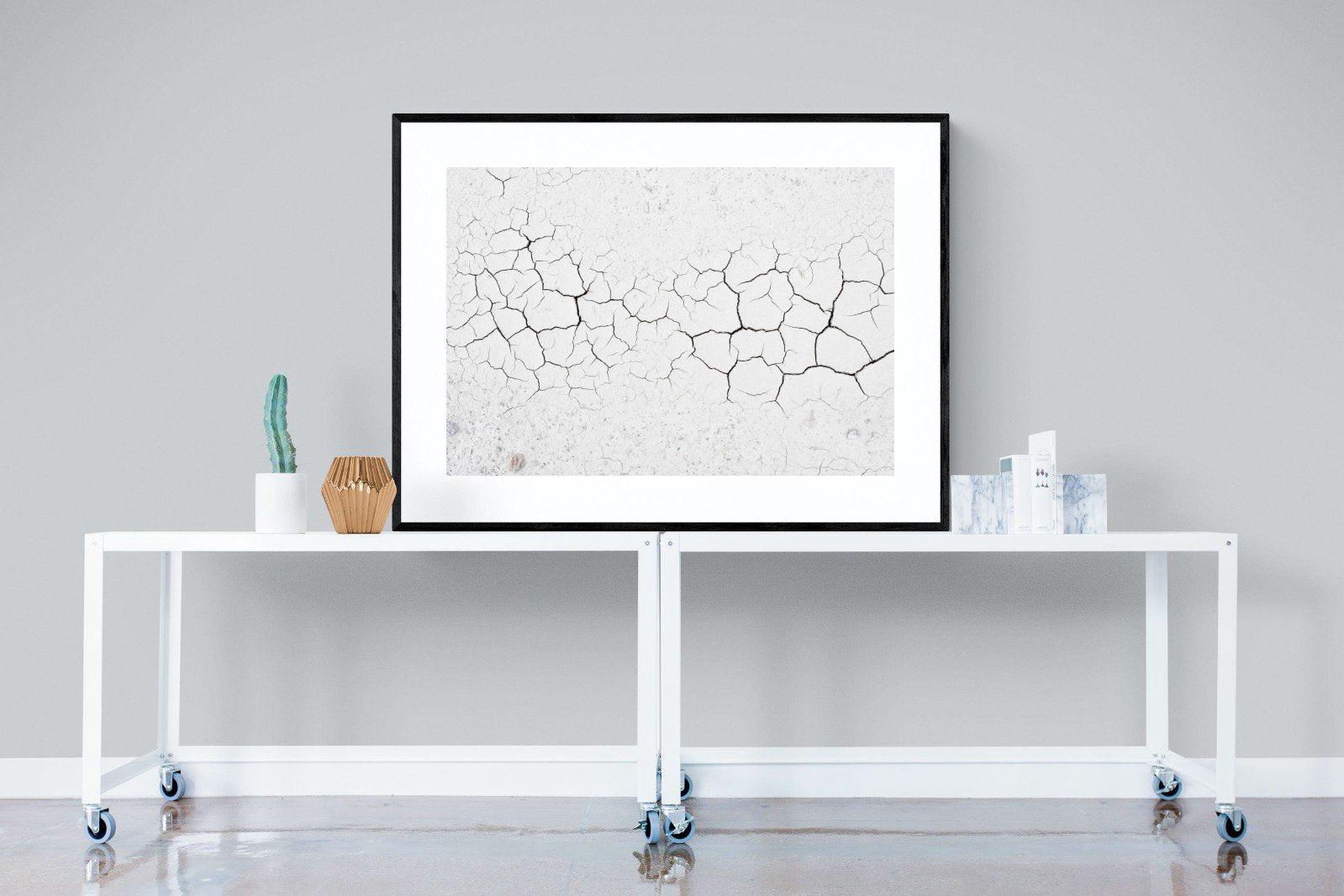 Cracked Earth-Wall_Art-120 x 90cm-Framed Print-Black-Pixalot