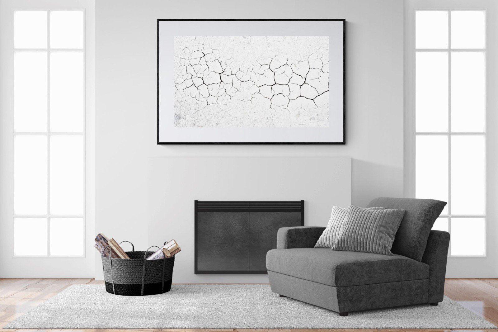 Cracked Earth-Wall_Art-150 x 100cm-Framed Print-Black-Pixalot