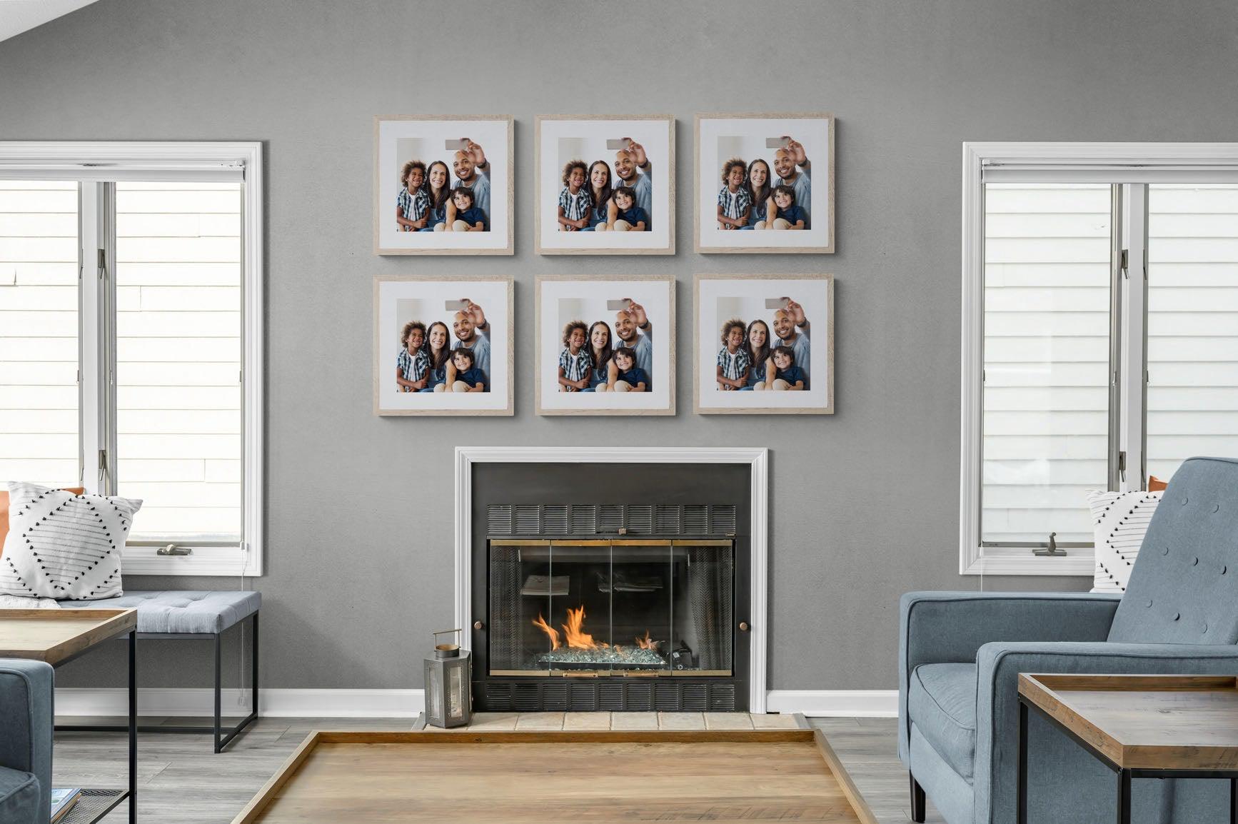 Create Your Own Squares Set-Wall_Art-40 x 40cm (x6)-Framed Print-Wood-Pixalot