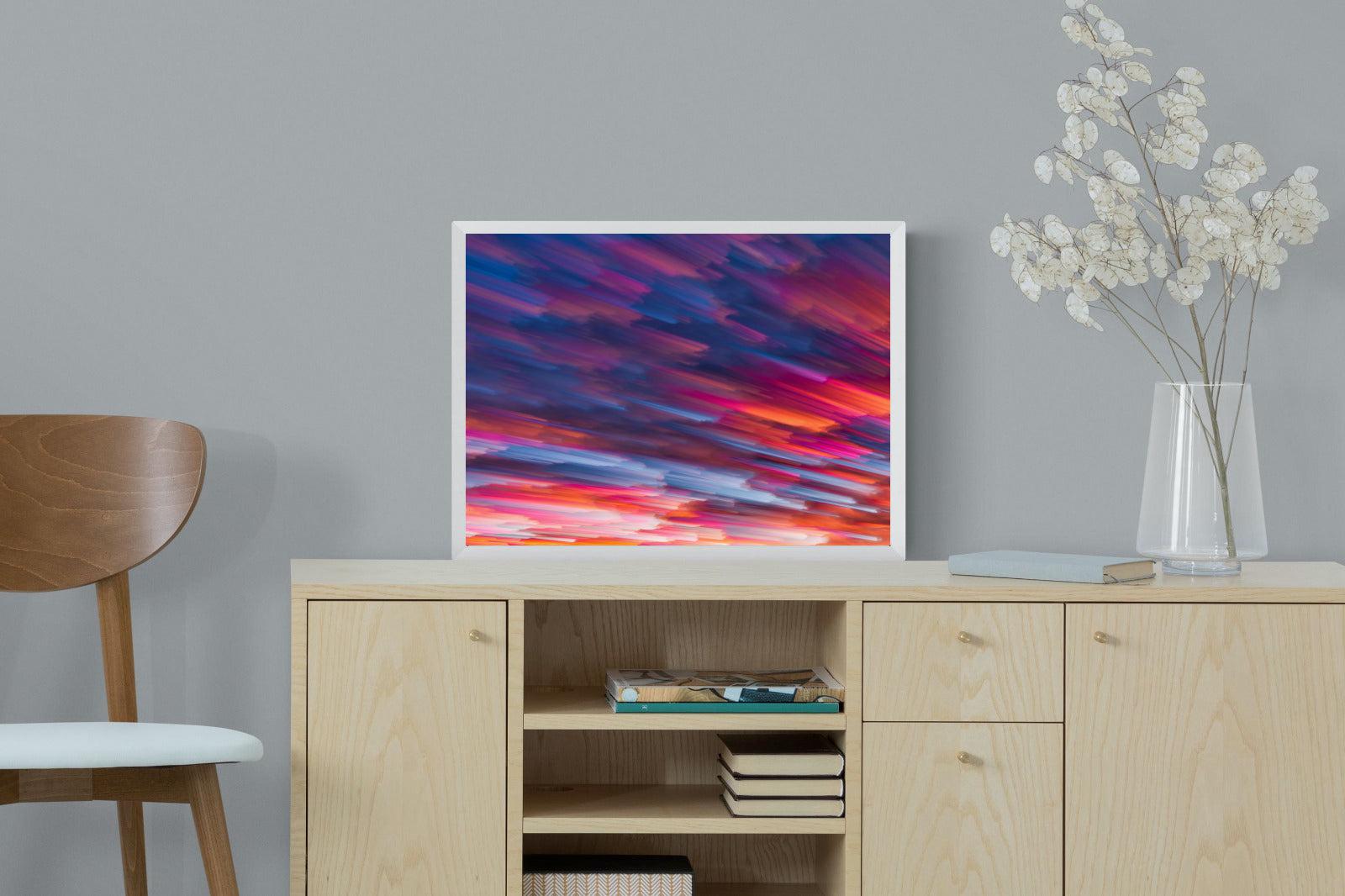 Crimson Sunset-Wall_Art-60 x 45cm-Mounted Canvas-White-Pixalot