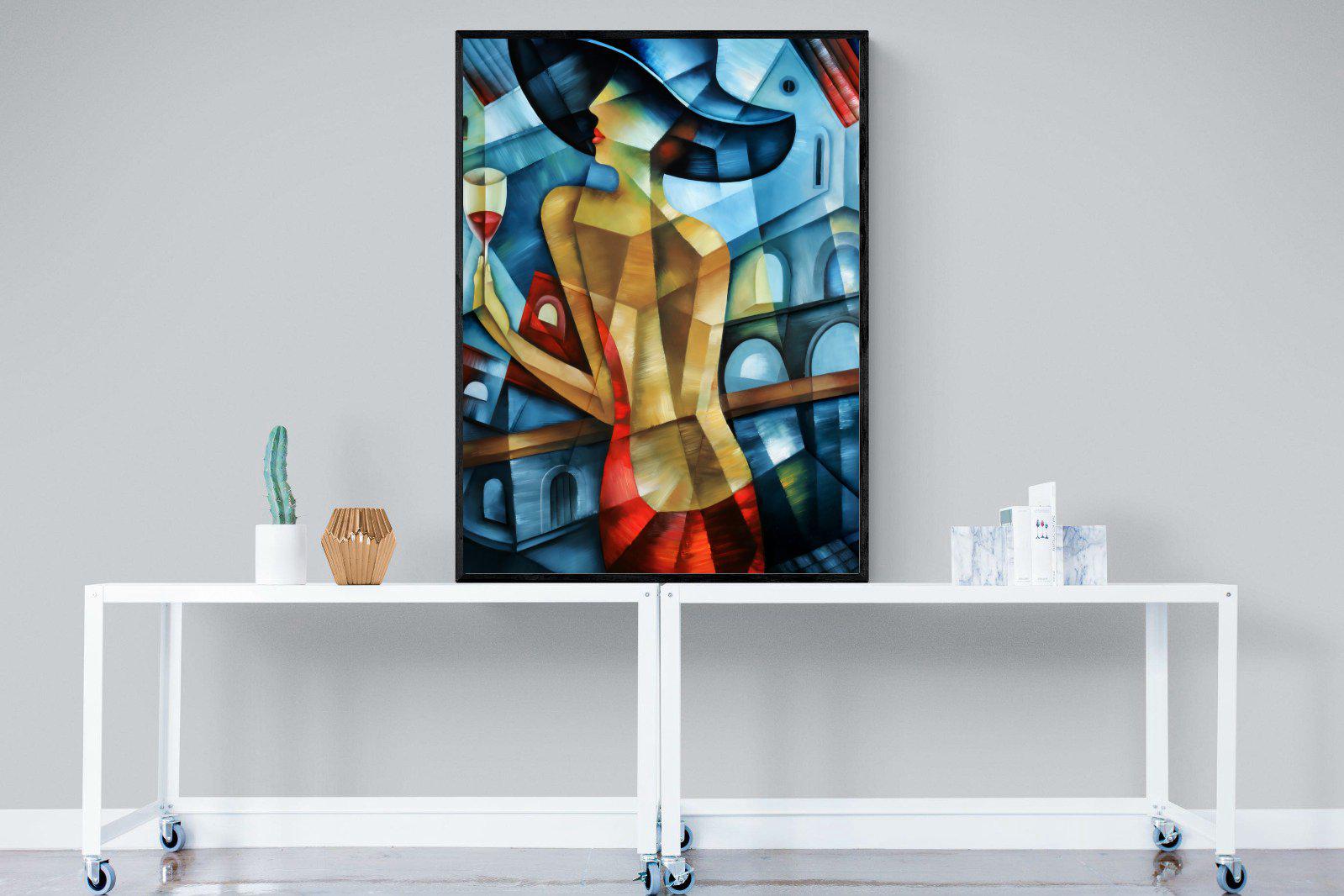 Cubist Couture-Wall_Art-90 x 120cm-Mounted Canvas-Black-Pixalot