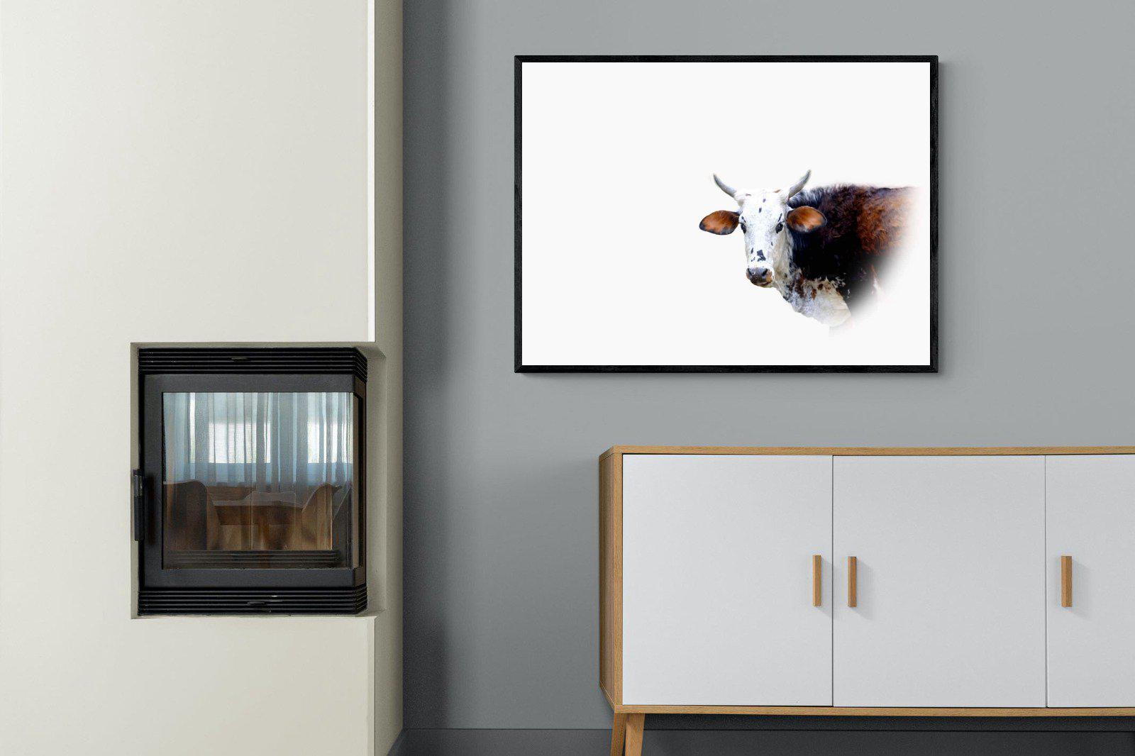 Curious Nguni-Wall_Art-100 x 75cm-Mounted Canvas-Black-Pixalot