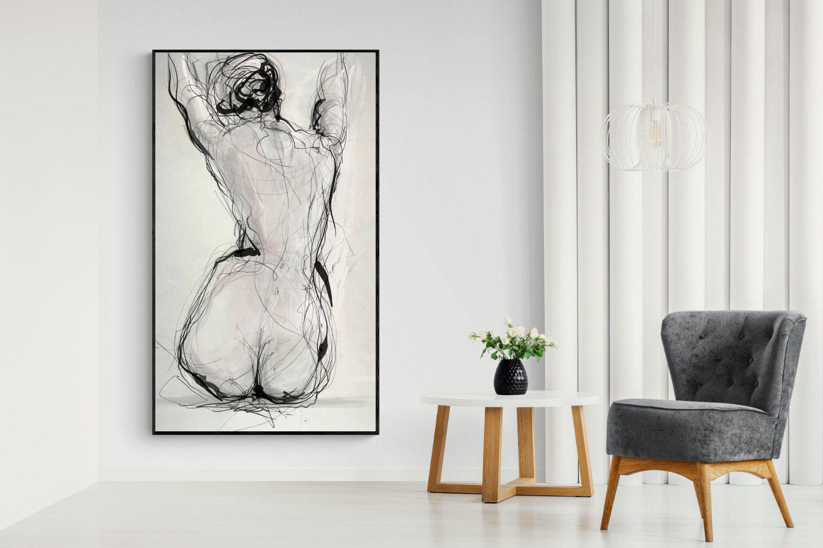 Curvy-Wall_Art-130 x 220cm-Mounted Canvas-Black-Pixalot