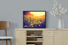 Daisy Flutter-Wall_Art-60 x 45cm-Mounted Canvas-Black-Pixalot