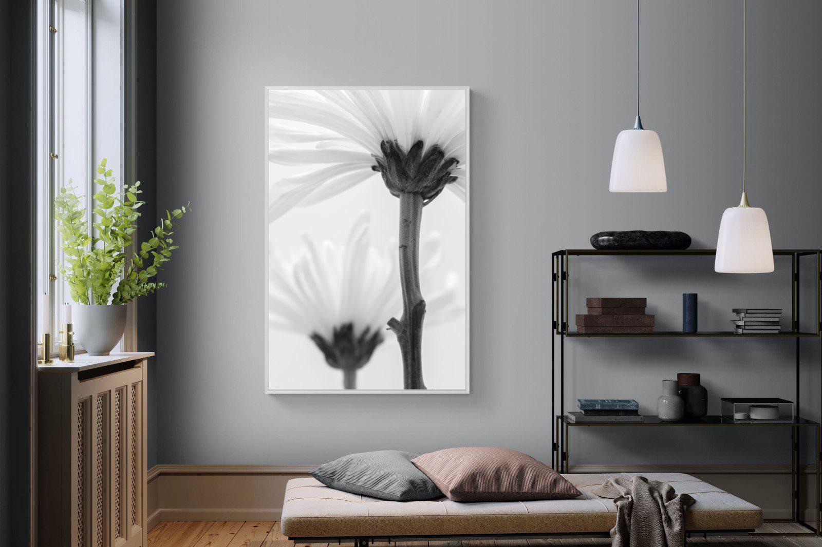 Daisy Stem-Wall_Art-120 x 180cm-Mounted Canvas-White-Pixalot