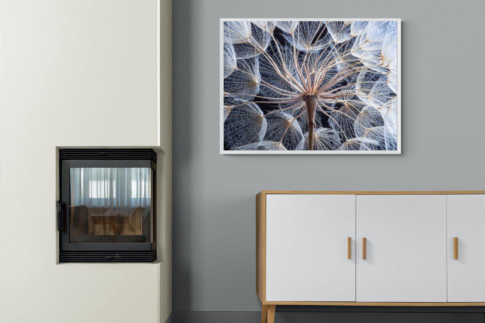 Dandelion Close Up-Wall_Art-100 x 75cm-Mounted Canvas-White-Pixalot