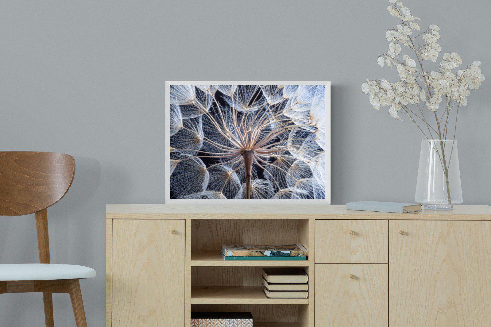 Dandelion Close Up-Wall_Art-60 x 45cm-Mounted Canvas-White-Pixalot