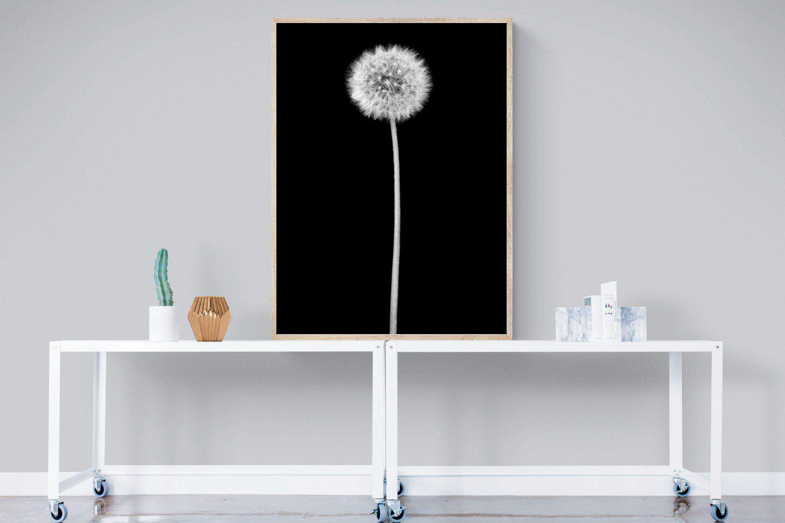 Dandelion Noir-Wall_Art-90 x 120cm-Mounted Canvas-Wood-Pixalot