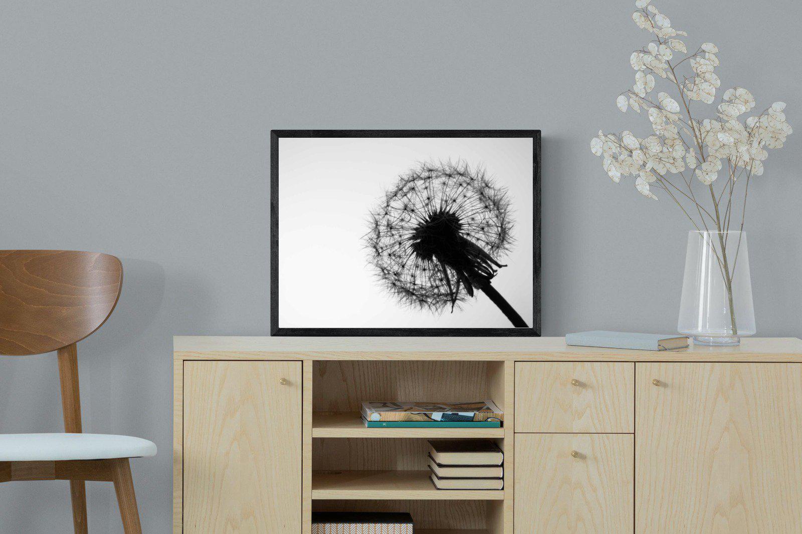 Dandelion-Wall_Art-60 x 45cm-Mounted Canvas-Black-Pixalot