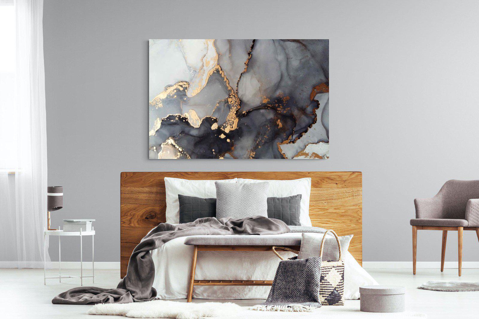 Dark Marble-Wall_Art-150 x 100cm-Mounted Canvas-No Frame-Pixalot