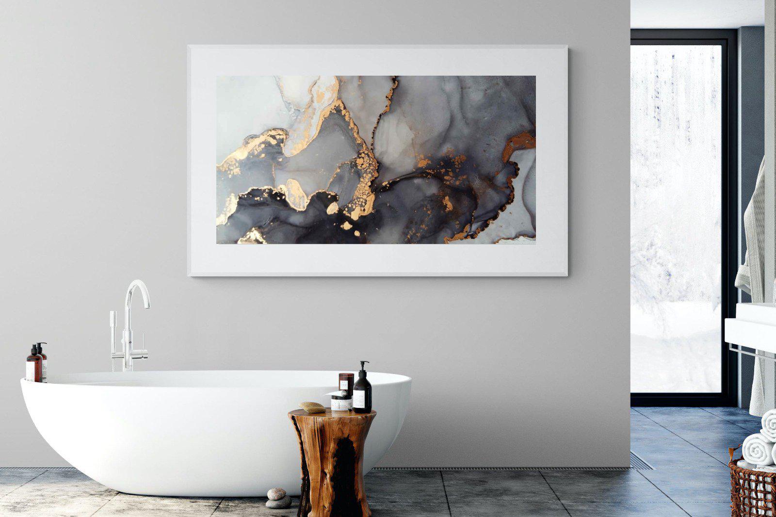 Dark Marble-Wall_Art-180 x 110cm-Framed Print-White-Pixalot
