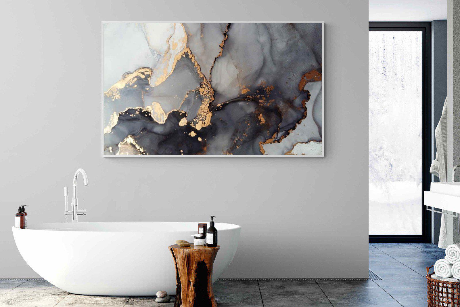 Dark Marble-Wall_Art-180 x 110cm-Mounted Canvas-White-Pixalot