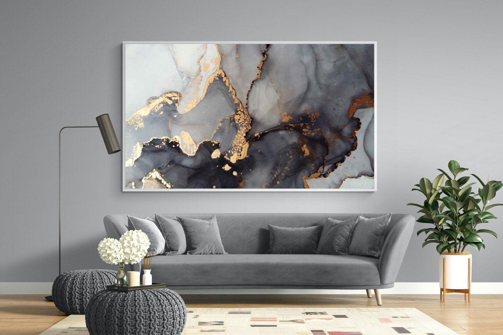 Dark Marble-Wall_Art-220 x 130cm-Mounted Canvas-White-Pixalot