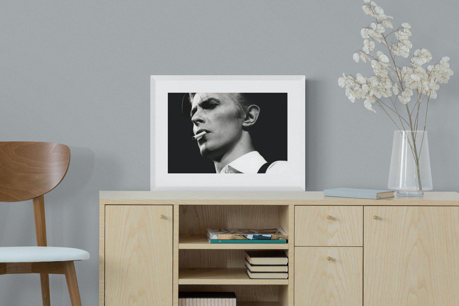 David Bowie-Wall_Art-60 x 45cm-Framed Print-White-Pixalot