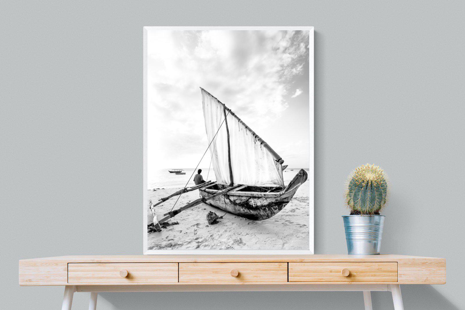 Dhow-Wall_Art-75 x 100cm-Mounted Canvas-White-Pixalot